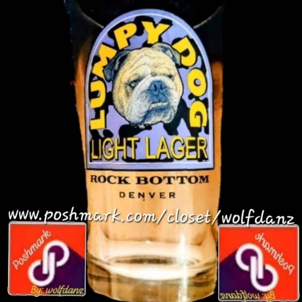 Bulldog - Lumpy Dog Light Lager Pint Glass- Rock Bottom brewery Denver Colorado